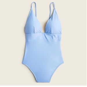 J. Crew Plunge One-Piece Swimsuit NWT pale seascape Sz. 16 new